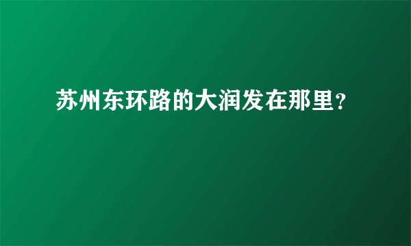 苏州东环路的大润发在那里？
