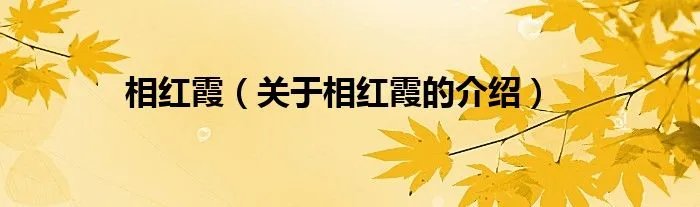 相红霞（关于相红霞的介绍）