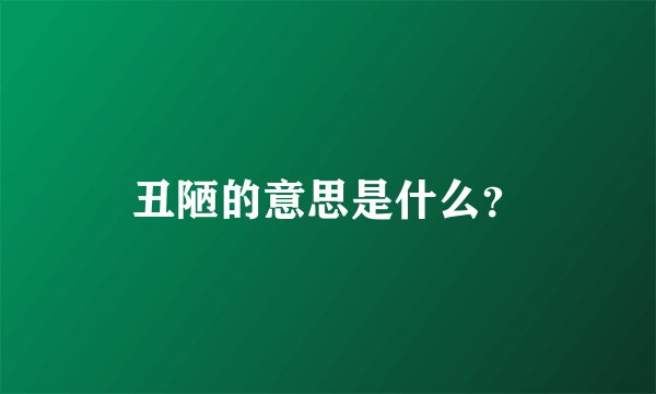 丑陋的意思是什么？