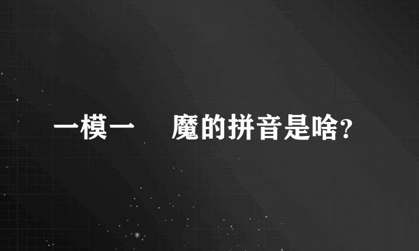 一模一樣 魔的拼音是啥？