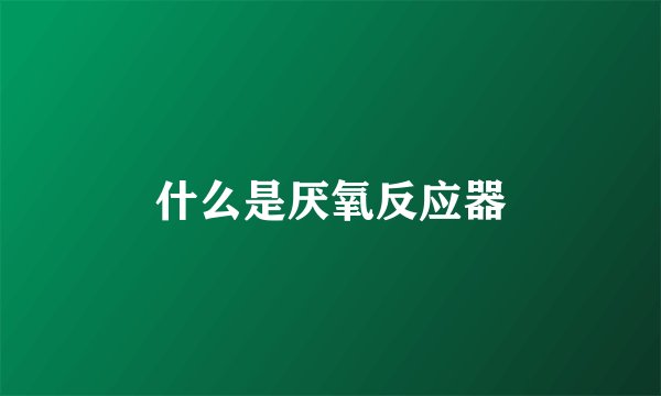 什么是厌氧反应器
