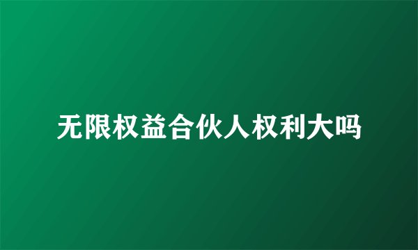 无限权益合伙人权利大吗