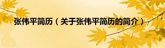 张伟平简历(关于张伟平简历的简介)