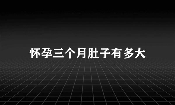 怀孕三个月肚子有多大