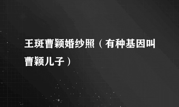 王斑曹颖婚纱照（有种基因叫曹颖儿子）