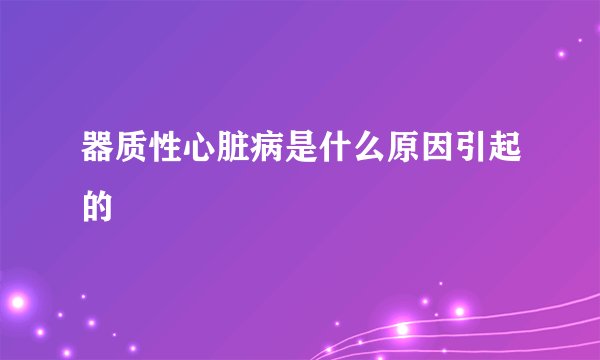 器质性心脏病是什么原因引起的