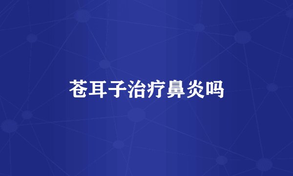 苍耳子治疗鼻炎吗
