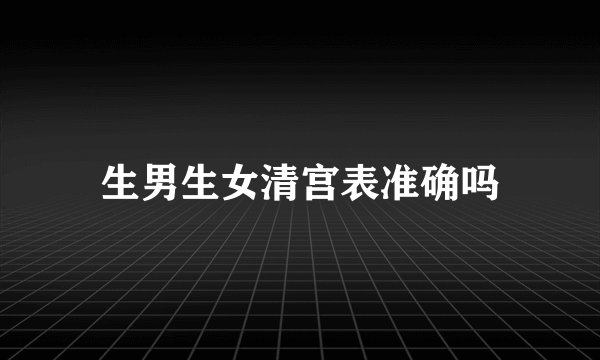 生男生女清宫表准确吗