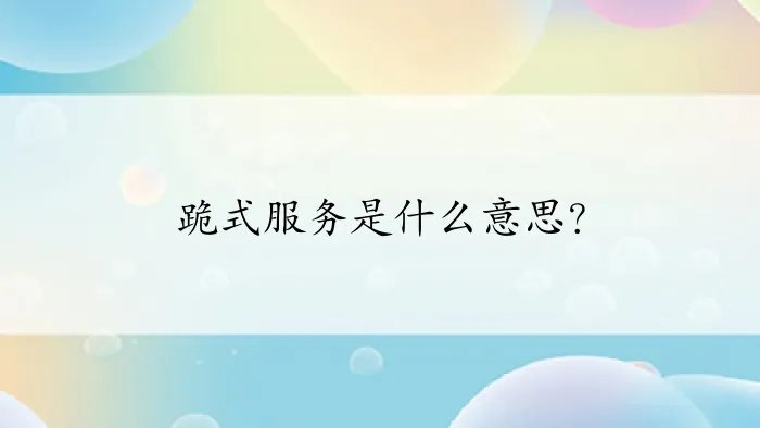 跪式服务是什么意思？