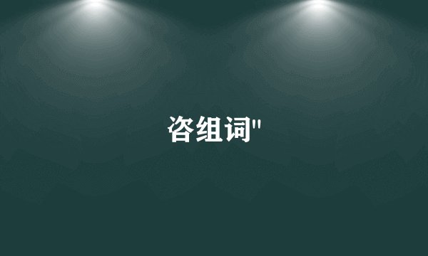 咨组词
