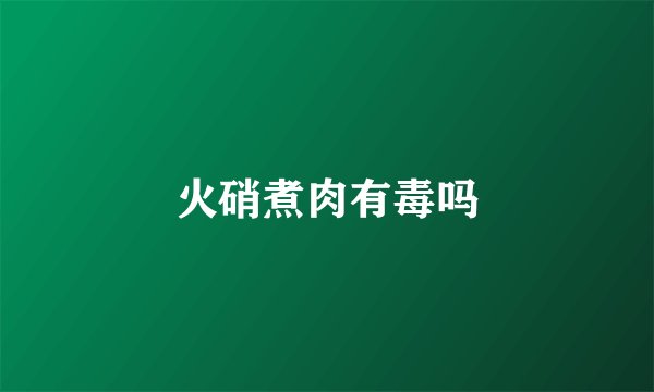 火硝煮肉有毒吗
