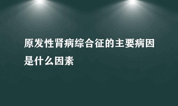 原发性肾病综合征的主要病因是什么因素