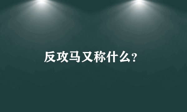 反攻马又称什么？