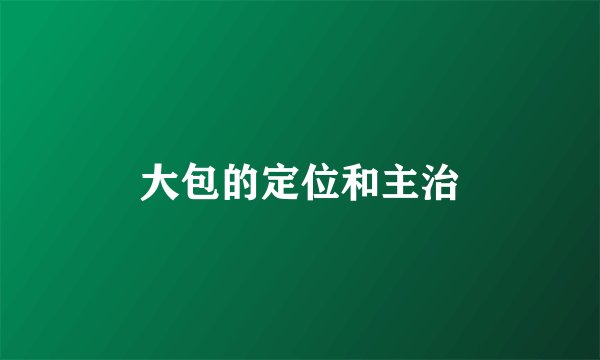 大包的定位和主治