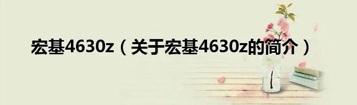 宏基4630z（关于宏基4630z的简介）