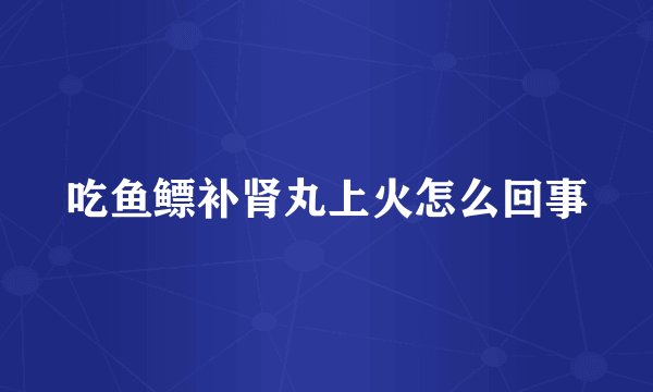 吃鱼鳔补肾丸上火怎么回事