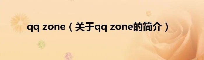qq zone(关于qq zone的简介)