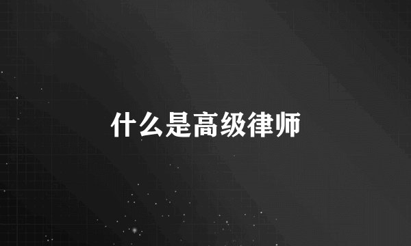 什么是高级律师