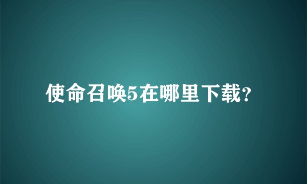 使命召唤5在哪里下载？