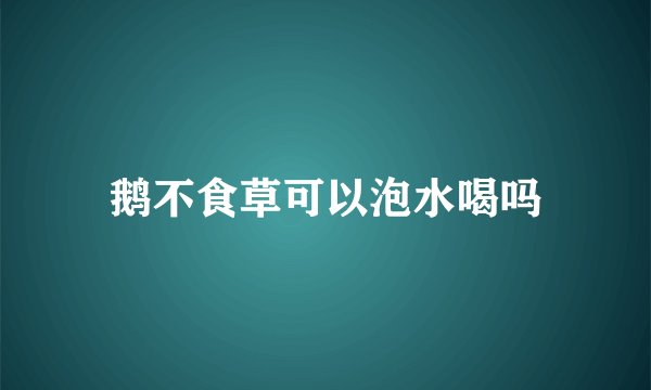 鹅不食草可以泡水喝吗