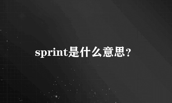 sprint是什么意思？