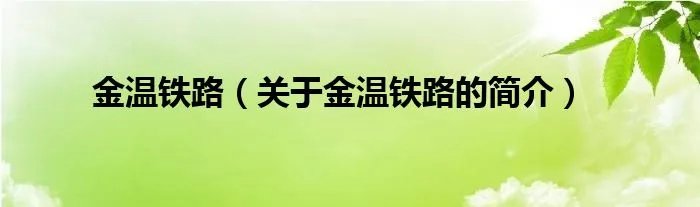 金温铁路（关于金温铁路的简介）