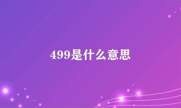 499是什么意思