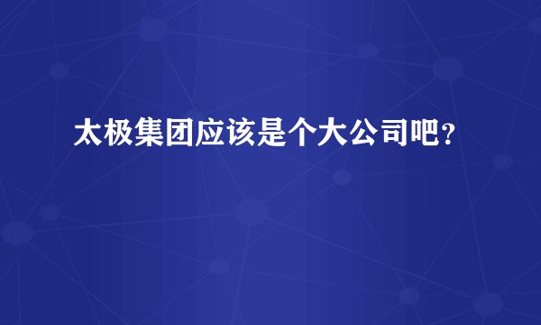 太极集团应该是个大公司吧？
