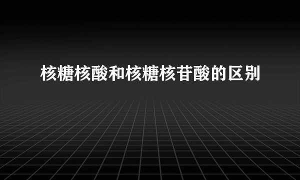 核糖核酸和核糖核苷酸的区别