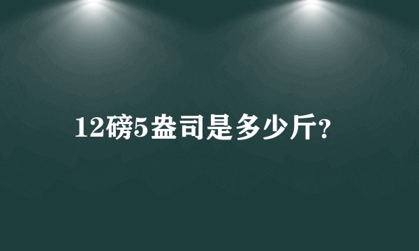 12磅5盎司是多少斤？