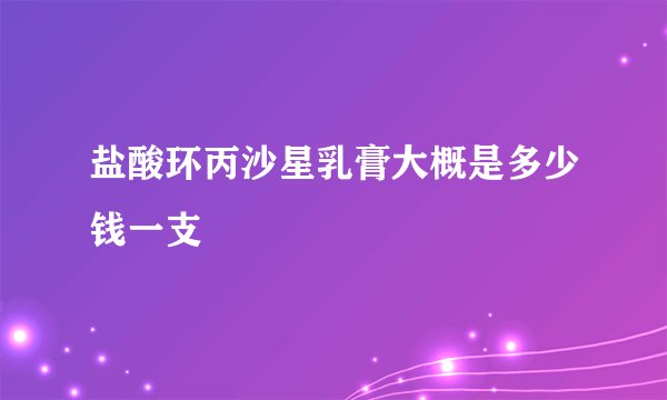 盐酸环丙沙星乳膏大概是多少钱一支
