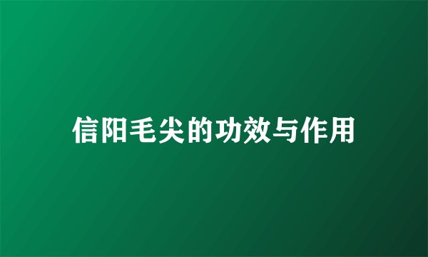 信阳毛尖的功效与作用
