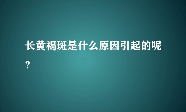 长黄褐斑是什么原因引起的呢？