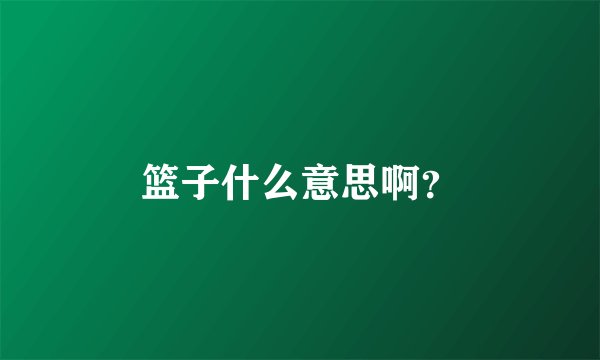 篮子什么意思啊？