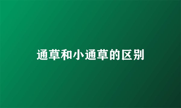 通草和小通草的区别