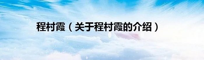 程村霞（关于程村霞的介绍）