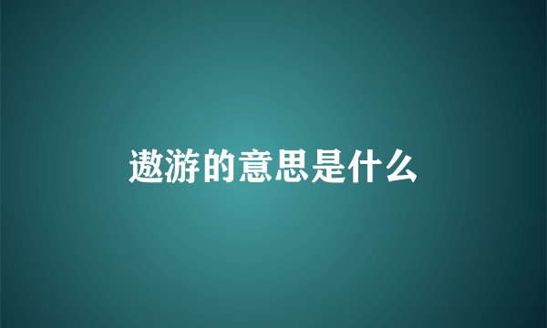 遨游的意思是什么