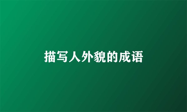 描写人外貌的成语