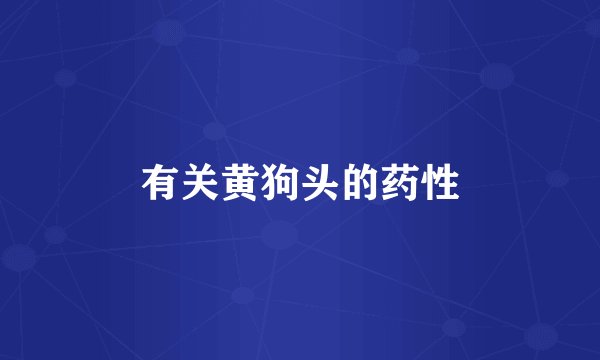 有关黄狗头的药性