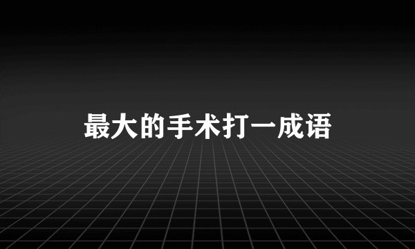 最大的手术打一成语