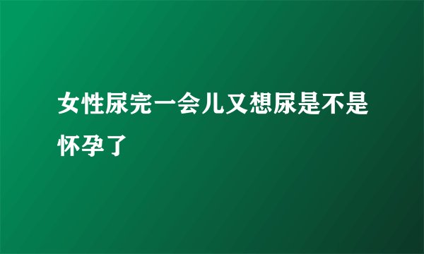 女性尿完一会儿又想尿是不是怀孕了