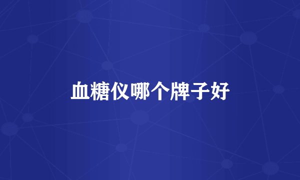 血糖仪哪个牌子好
