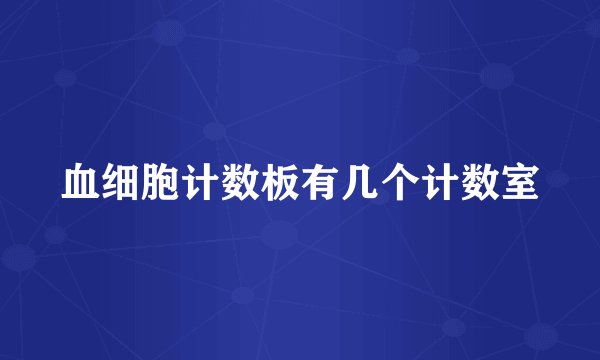 血细胞计数板有几个计数室