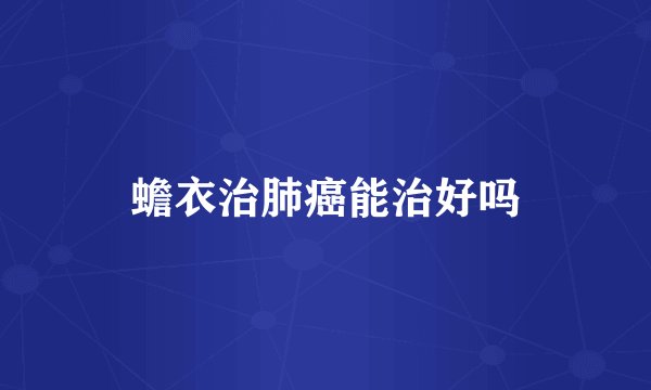 蟾衣治肺癌能治好吗