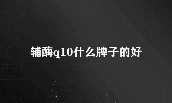 辅酶q10什么牌子的好