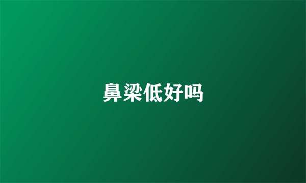 鼻梁低好吗