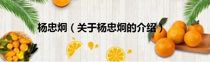 杨忠炯(关于杨忠炯的介绍)