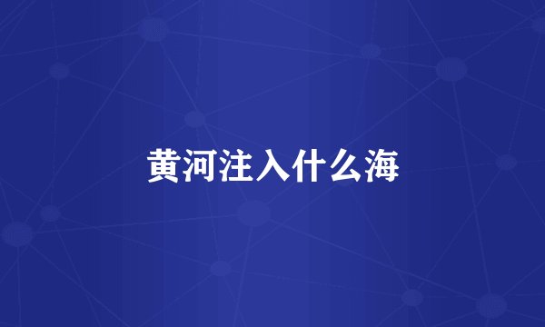 黄河注入什么海