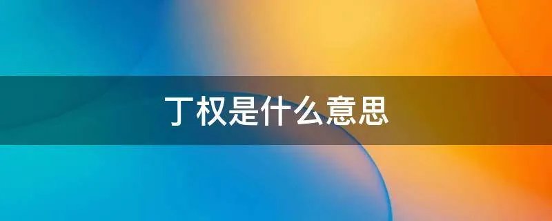 丁权是什么意思