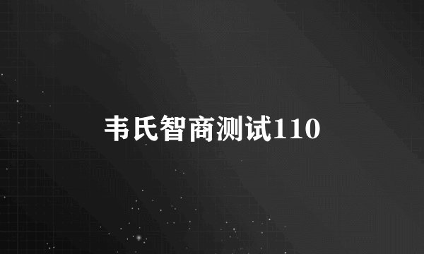 韦氏智商测试110